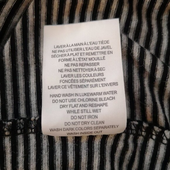 Addition Elle Ladies Cap Sleeve Black & Grey Stripe Loose Fit Tunic - Picture 7 of 9